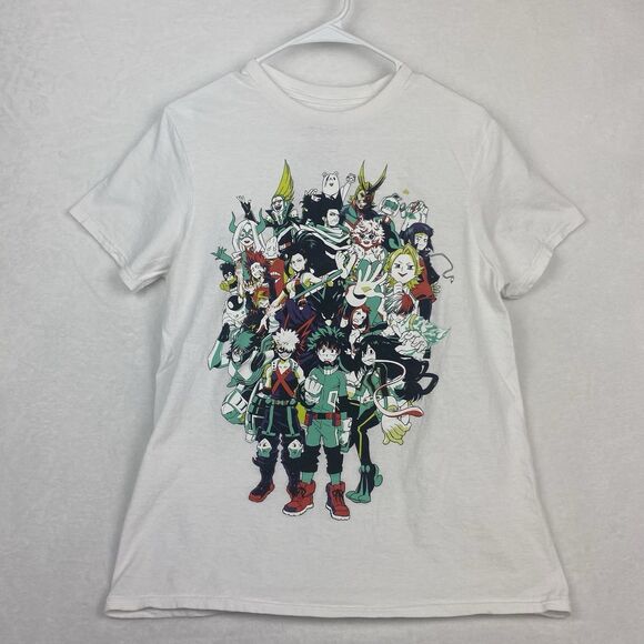 My Hero Academy Graphic Shirt Adult Medium White Anime Crewneck Short Sleeve - Picture 1 of 6